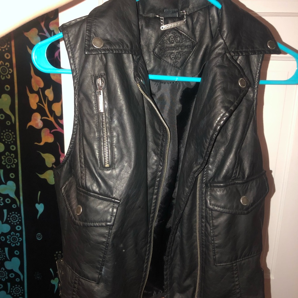 Faux leather vest